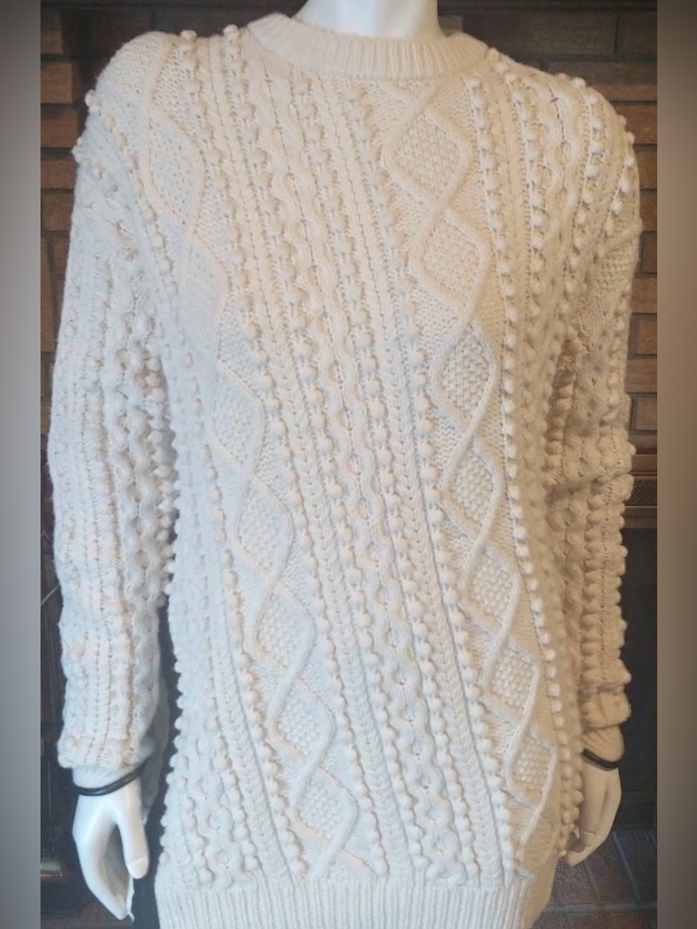Phillip Lim Ivory Wool Blend Popcorn Sweater Size Small